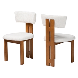 Baxton Studio Kyren Modern Cream Boucle 2-Piece Dining Chair Set